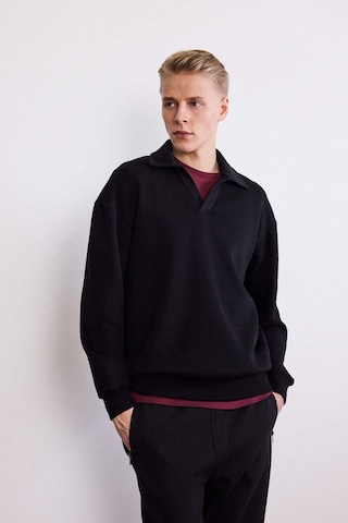 Defacto Boxy Fit Polo Yaka Sweatshirt G6475ax25wnbk81 Siyah-bk81