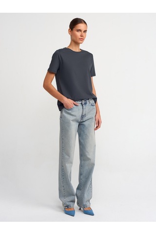 Dilvin Pamuklu T-shirt 101a30740 Antrasit