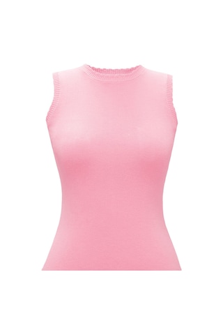 Qoolest Modern Fit Kolsuz Triko Bluz Kadın İnce Yapılı Bisiklet Yaka Pembe Qoolest Modern Fit Kolsuz Triko Bluz Kadın İnce Yapılı Bisiklet Yaka Pembe