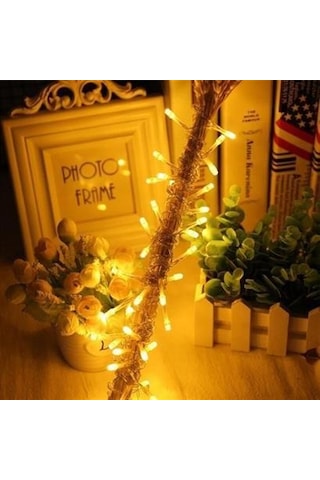 10 Metre 100 Ledli 8 Fonksiyonlu Dekoratif Lambader Sarı Lamba - P93yt2569syu Sarı