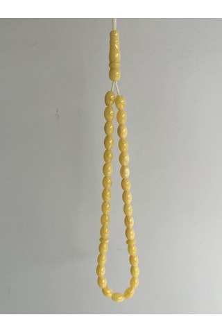Oval Kesim Kokulu Toz Kehribar Tesbih 33lük 5mm A006