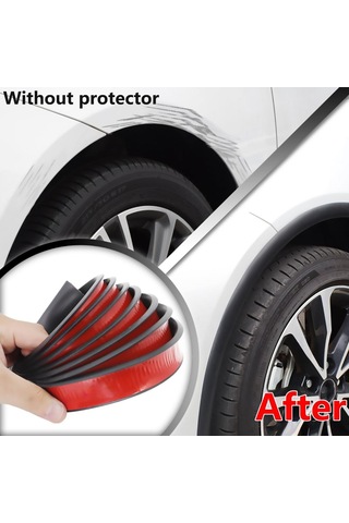 jmsstore 3 Metre Evrensel Araba Çamurluk Tekerlek Koruyucusu Sızdırmazlık Bandı Çizilmeye Dayanıklı