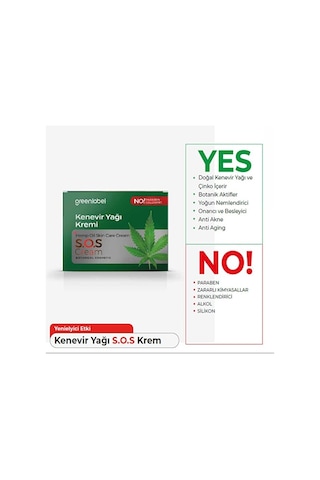 Greenlabel Kenevir Yağı S.o.s Krem 50 ML
