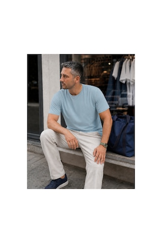 Modi Green Unisex Regular Fit Süprem Sıfır Yaka Kısa Kollu Tişört - Bebek Mavisi