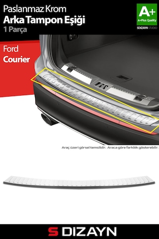 S-dizayn Ford Courier Krom Arka Tampon Eşiği 2023 Üzeri A+ Kalite
