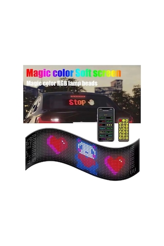 Led Ekran Matrix Panel Cama Yapışan En Büyük Boy 16x96 Led Sayısı Araba Yazısı 12cm-59.5cm Çokrenkli