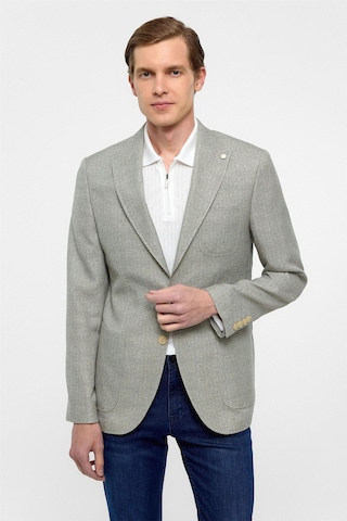 Süvari Su Yeşili Slim Fit Desenli Sivri Yaka 6 Drop Ceket