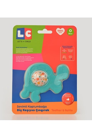 30862-lc Kanz Sevimli Kaplumbağa Diş Kaşıyıcı Çıngırak Turuncu - Mavi