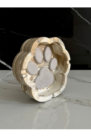 Beton Patili Küllük El Yapımı Kedi Köpek Tasarımlı Dekoratif Yıkanabilir Kül Tablası