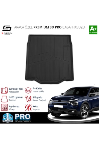 S-dizayn Citroen C4x İnce Stepne 3d Pro Bagaj Havuzu 2023 Üzeri A+ Kalite