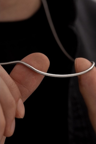 İtalyan İnce Yılan Paslanmaz Çelik Erkek Kadın Zincir Kolye Eck58k