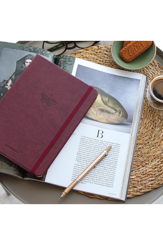 A5 Bullet Journal Noktalı Defter 140 Gr. 80 Yaprak Velvet Berry