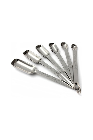 Sones 6'sı 1 Arada Kare Başlı Paslanmaz Çelik Ölçüm Kaşığı Seti Basit Kavrulmuş Kahve Ölçüm Kaşığı