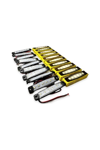 Ahmet Otomotiv Sanel 10 Adet 6 Ledli Beyaz Parmak Led 24v Lamba Basamak Aydınlatma