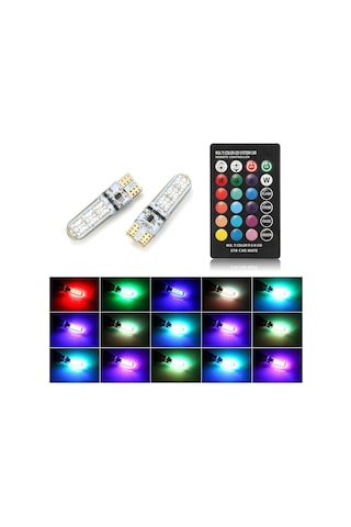 Zhltech Kumandalı Rgb Led T10 Park Ampulu 2 Adet Set