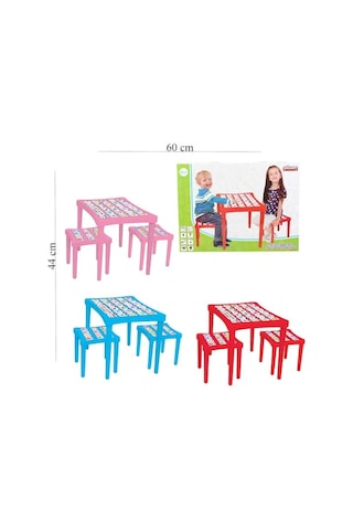 Pilsan Story Iki Tabureli Ders Çalışma Masa Sandalye Mavi 03493