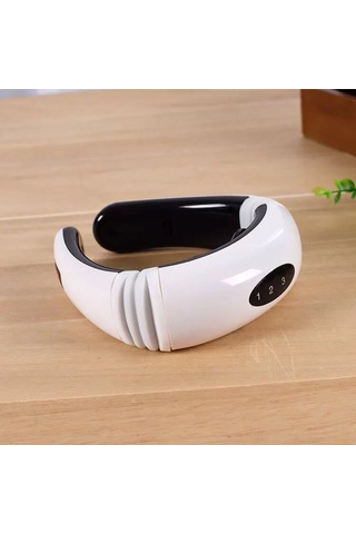 Samdoo Kolle Fizyoterapi Aleti: Elektromanyetik Darbe Ve Darbeli Teknoloji İle Akıllı Boyun Masajı, Mod.5830, Beyaz, İngilizce Pilli Beyaz