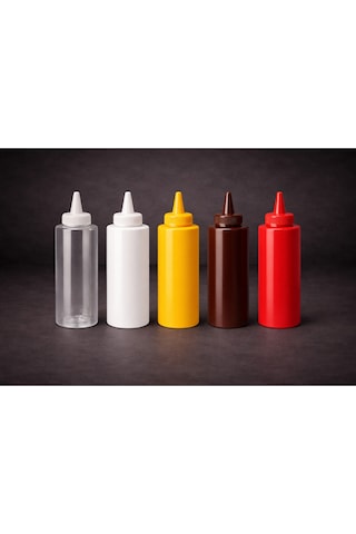 Sosluk Sıkma Şişesi 250 Ml 5li Set Bpa Free Çok Renkli