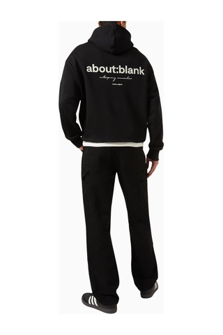 About Blank Box Hoodie In Loopback Cotton-jersey Black Erkek Sweatshirt Siyah