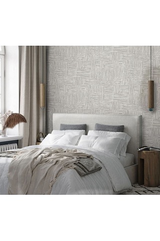 Adawall Muse Koleksiyonu- 25101-2 Vizon Dokulu Silinebilir Nonwoven Vinil Duvar Kağıdı- Açık Vizon, 1.06x15.6m - 16.5m² Bej