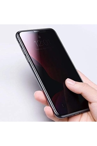 Apple İphone Uyumlu 11 6.1&apos &apos Privacy 5d Gizlilik Filtreli Cam Ekran Koruyucu Siyah