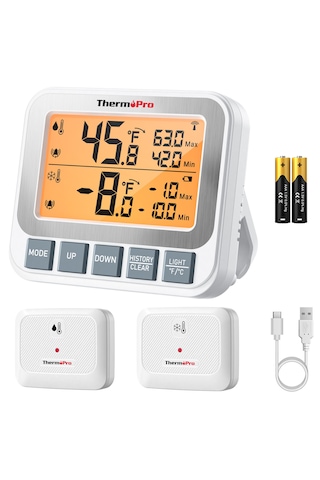 Thermopro Tp210 150m Sensörlü Derin Dondurucu Buzdolabı Max/min Sıcaklık Ölçer Termometre