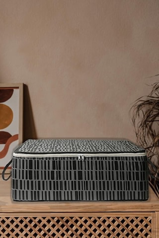 Adarya Home 8'li Çekyat Baza Tipi Yastık Kıyafet Saklama Hurcu - Baza Altı Düzenleyici Hurç Zebra Desen Gri