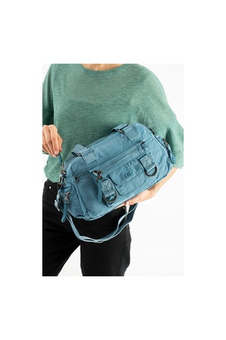 Kadın Omuz Çantası Çapraz Askılı Postacı Bayan Çantası 21 31 Cm Poliamid Hafif Kumaş Kol Çantası Mavi