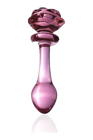 Red Fox Pembe Kristal Cam Anal Plug Yapay Penis 14 Cm