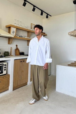 Flaw Rahat Kesim Bel Lastikli Baggy Pantolon Haki Haki