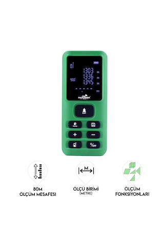 Dawreek Mesafe Ölçer E40 Green 80 Metre Dijital El Tipi Mesafe Ölçüm Cihazı