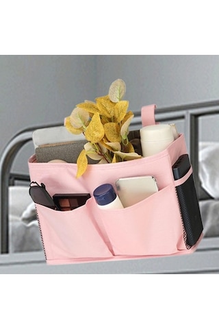 Trendooze Kitap İçin Başucu Caddy Asılı Yatak Düzenleyici Hafif Pembe Pembe