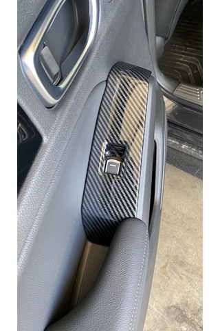 Honda - Civic Fe1 2022+ Uyumlu Cam Dugme Kaplama - Karbon