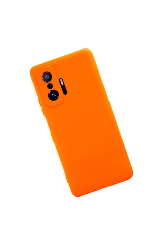 Newface - 22 - Xiaomi Mi 11t Pro Kılıf Nano İçi Kadife Silikon - Spt-gld - - Turuncu