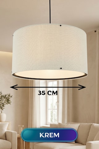 Krem Kumaş Başlıklı Sarkıt Avize 35 Cm 16396249