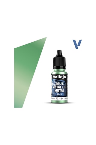 Vallejo 77114 18 Ml. Dusken Green, Light, True Metallic Metal Tmm Serisi Model Boyası Renkli