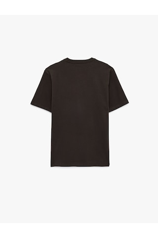 Koton Pamuklu Regular Fit Kısa Kollu Basic Bisiklet Yaka Tişört Kahverengi 6sam10241mk Kahverengi