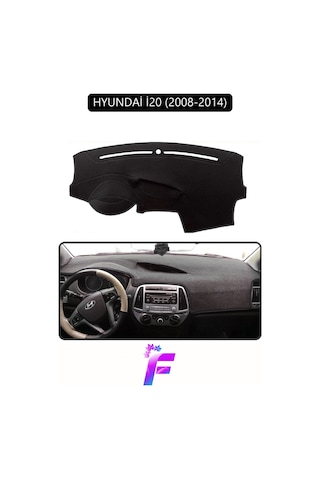 Hyundai İ20 2008-2014 Uyumlu Ön Torpido Örtüsü Kolay Montaj Kaymaz Tasarım Tam Koruma G42 Siyah