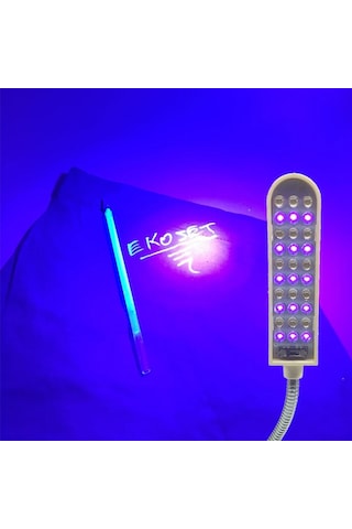 Ekoset Ultraviyole Uv Led Lamba Ve 20 Adet Ince Tip Uv Kalem Seti
