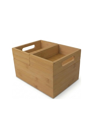 Tr 3'lü Modüler Bambu Organizer Set - Üst Üste Geçebilen Çok Amaçlı Çekmece İçi Ve Masaüstü Düzenleyici Ku Diğer
