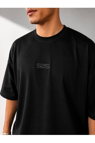 525 Oversize Sırt Baskılı Streetwear Unisex T-shirt Flynighıgh Siyah