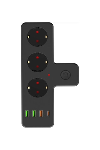 3'lü Termal Akım Korumalı Priz 3xusb 1xtype-c 20w Pd Giriş