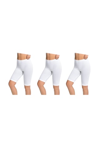 İyteks Kadın Likralı Diz Üstü Tayt 3'lü Paket 1005 Beyaz