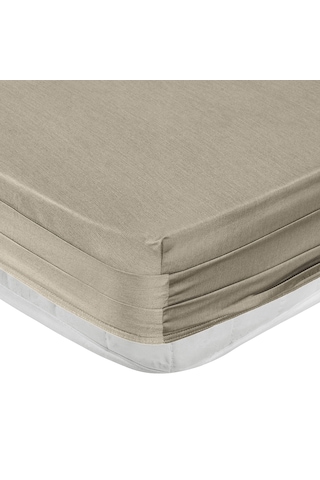 Linestyle Çift Kişilik %100 Pamuk Saten Lastikli Çarşaf 160x200+35 Cm Bej
