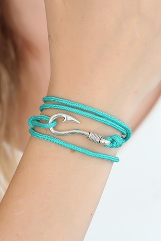 Turkuaz Renk Gümüş Metal Kancalı Bayan Çoklu Bileklik Renkli