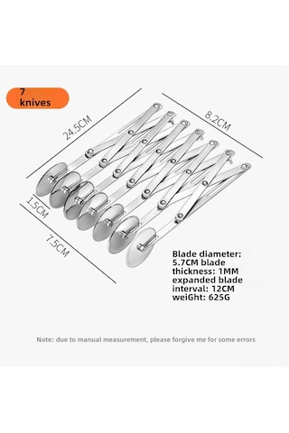 Yunboo 7 Tekerlekli Paslanmaz Çelik Pasta Dilimi Aracı, Hamur Kesme Ve Pasta Pişirme İçin Pratik Mutfak Aleti Diğer