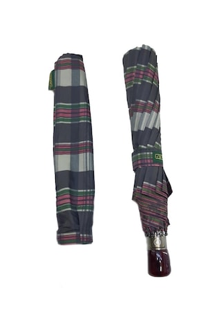 Baginn Snotline-april Kadın Şemsiye Otomatik Açılır 10telli Kapalı Boyut 40 CM 95 CM Çap Yeşil Ekose 001