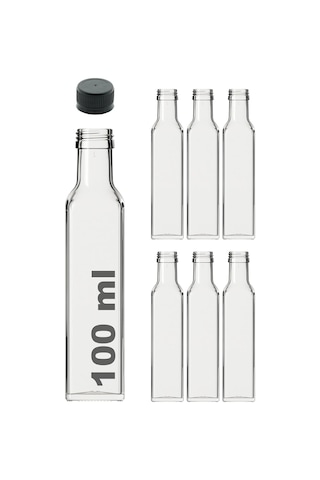 Maraska Şeffaf 100 Ml Sızdırmaz Kapaklı Boş Cam Şişe 6 Adet Sku: Smg8690010529077 Açık Gri