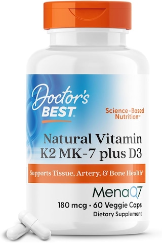 Doctor's Best Natural K2 Mk-7 Plus D3 Vitamin Bone Health Gluten