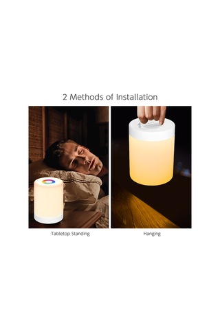 Geeksen Led Yatak Odası Lambası, Dokunmatik Kontrol, 3 Seviye Isınak Beyaz Işık, Rgb Renkli Ambiyans Işığı, Şarj Edilebilir, Duvara Asılabilir/sabitlebilir Beyaz Diğer